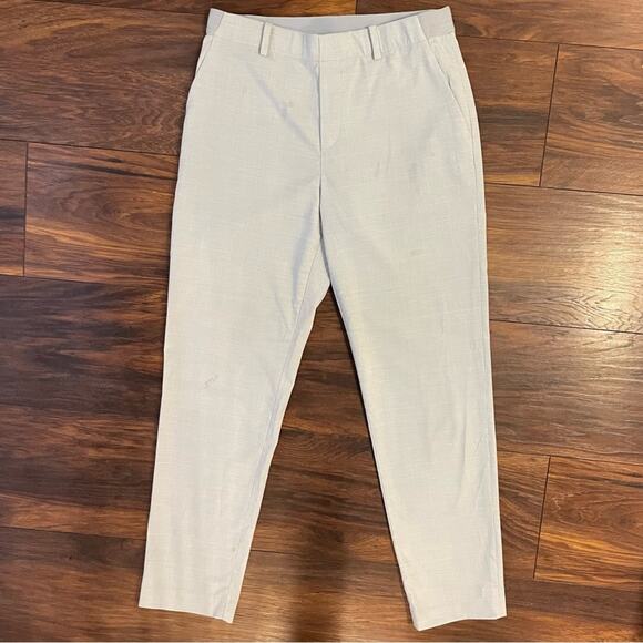 Polyester Rayon Spandex Nylon White Gray Checkered Pants Size (S) Small B2 - Picture 1 of 5